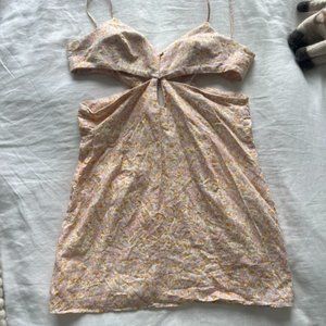 Zara floral cut-out floral mini dress